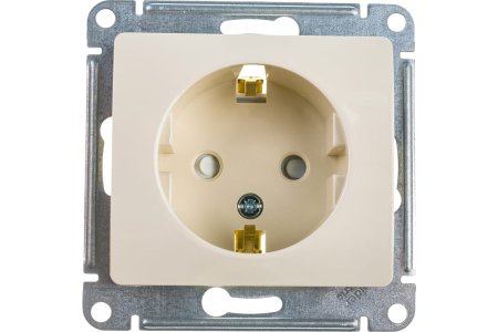 Розетка силовая одноместная встраиваемая Schneider Electric Glossa с заземлением, цвет бежeвый, арт. GSL000245
