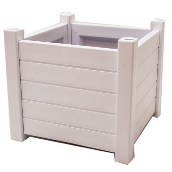 Кашпо  Прованс пластик 70л белый