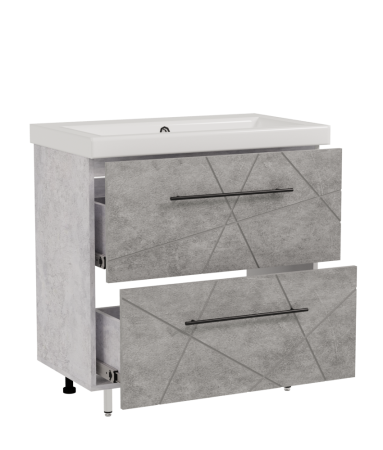 Тумба напольная Геометрия 70х77х44см цвет бетон лофт Тумба напольная Геометрия 70х77х44см цвет бетон лофт