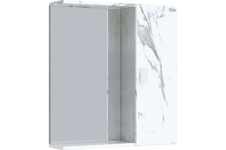 Шкаф-зеркало подвесной Марбл 71х65х15,5см белый