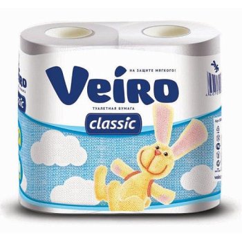Бумага туалетная Линия Вейро Classic 4шт