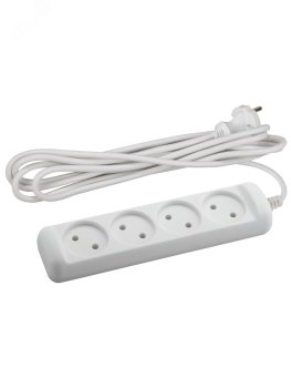Удлинитель бытовой ЭРА 4 розетки без выключателя без заземления 3 м 10А белый IP20