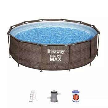 Бассейн каркасный Bestway Steel Pro Max Ротанг 366х366х100см 9150л