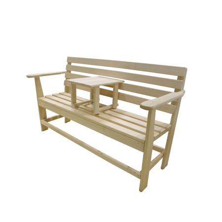 Скамейка со столиком со столиком Лесдар 150х42см липа