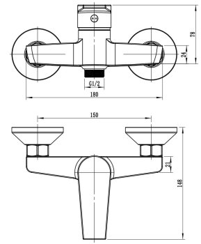 Смеситель для душа без излива ESKO Budapest black  цвет черный