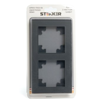 Рамка STEKKER Катрин 2 поста, цвет графит, арт. GFR00-7002-06
