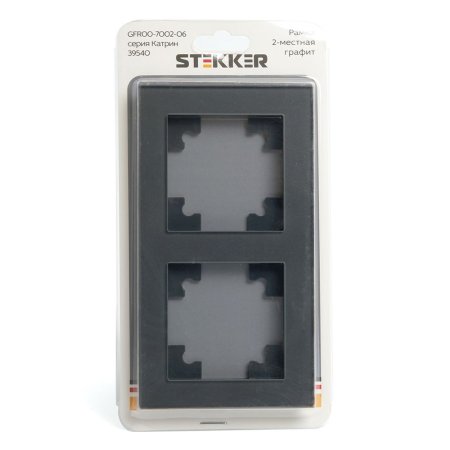Рамка STEKKER Катрин 2 поста, цвет графит, арт. GFR00-7002-06
