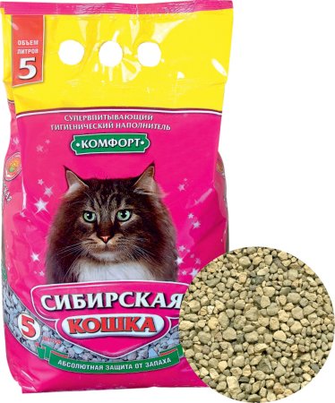 Наполнитель минеральный Сибирская кошка Комфорт 5л