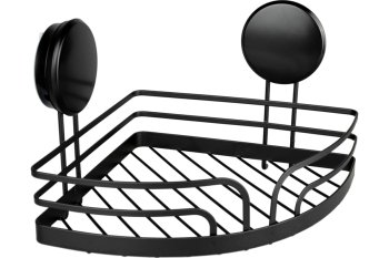 Полка для ванной 1 ярусная угловая цвет черный