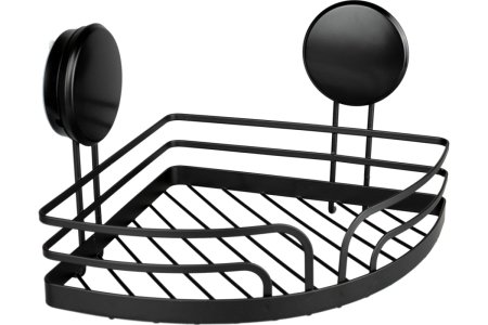 Полка для ванной 1 ярусная угловая цвет черный