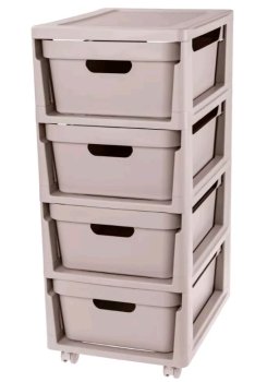 Комод полипропилен Luxe 4 секции бежевый