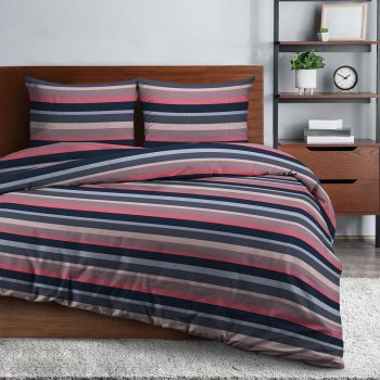 Комплект постельного белья Stripes семейный бязь мультиколор