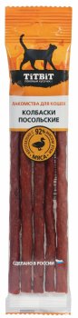 Лакомство  для кошек TITBIT Колбаски Посольские мясной 20г
