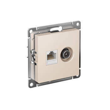 Розетка двойная ТВ + компьютерная RJ45 Schneider Electric AtlasDesign цвет бежeвый, арт. ATN000289