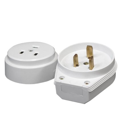 Разъем для электроплит накладной Россия 32А 250В 2P+PE белый IP20