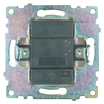 Выключатель встраиваемый STEKKER Катрин 1 кл. белый, без подсветки, арт. GLS10-7103-01