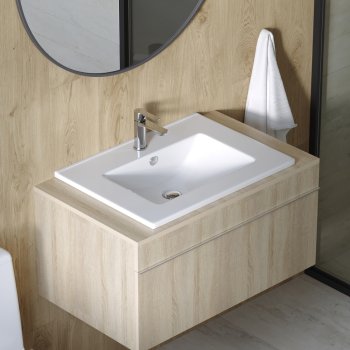Раковина Sanita Luxe Quadro фарфор прямоугольная цвет белый