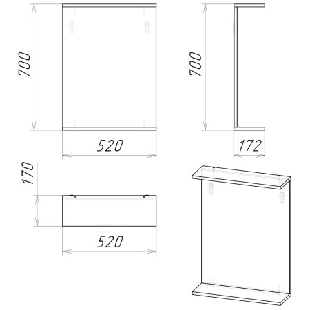 Комплект мебели Крит (Тумба, раковина, зеркало) напольная Крит 68х50х27,4см цвет белый Комплект мебели Крит (Тумба, раковина, зеркало) напольная Крит 68х50х27,4см цвет белый