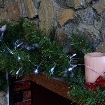 Гирлянда для дома нить 2,5м белый холодный 20 LED ламп прозрачный провод