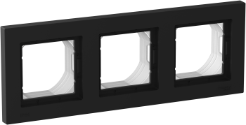 Рамка Schneider Electric AtlasDesign Аква IP44 3 поста, цвет карбон, арт. ATN441003