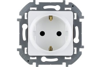Розетка силовая одноместная встраиваемая Legrand Inspiria с заземлением, цвет белый, арт. 673730