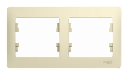 Рамка Schneider Electric Glossa 2 поста, цвет бежeвый, арт. GSL000202
