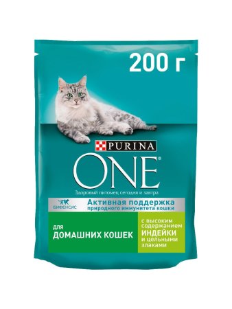 Корм сухой для кошек Purina One индейка и злаки 200г