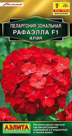 Семена пеларгонии Рафаэлла F1 алая Аэлита