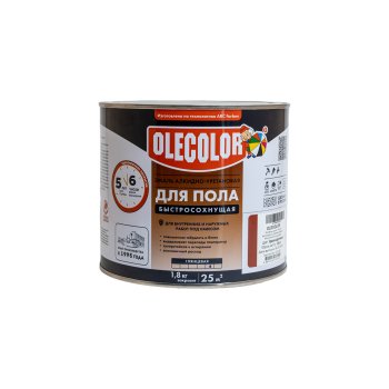 Эмаль ABC-Farben Olecolor для полов серая 1,8 л высокоглянцевая