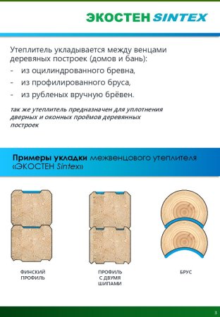 Межвенцовый утеплитель 15м 170х30мм