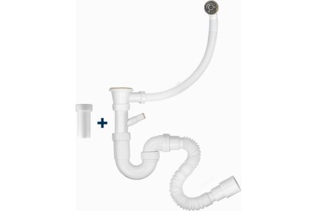 Сифон MasterProf для кухни 1 1/2" 40 мм 500 мм с переливом