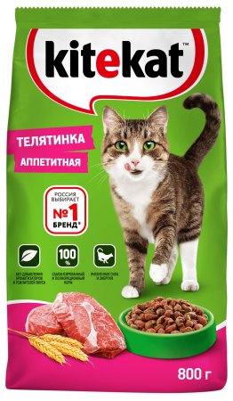 Корм сухой для кошек Kitekat Аппетитная телятина 800г