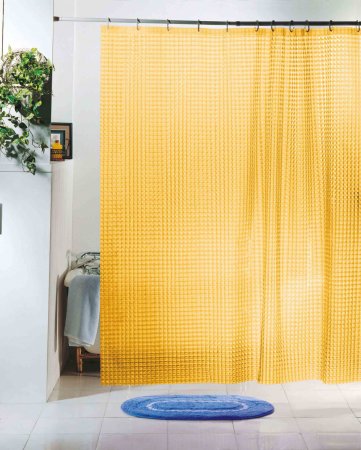 Штора для ванной  AQUA-Prime 3D 180х180см полиэстер цвет оранжевый