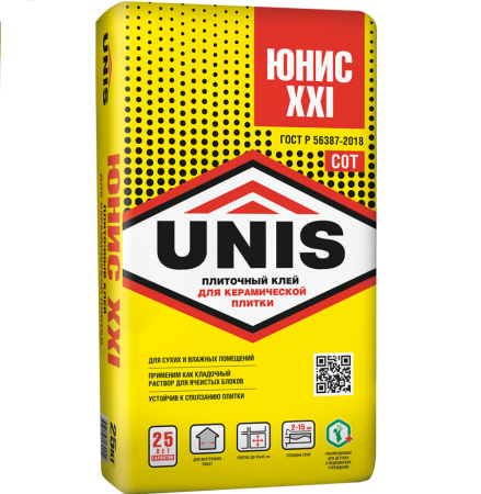 Клей для плитки XXI Юнис 25 кг