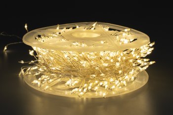 Гирлянда для дома нить Мишура 20м белый теплый 600 LED ламп прозрачный провод