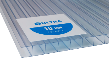 Сотовый поликарбонат Ультра прозрачный 6000х2100х10 мм