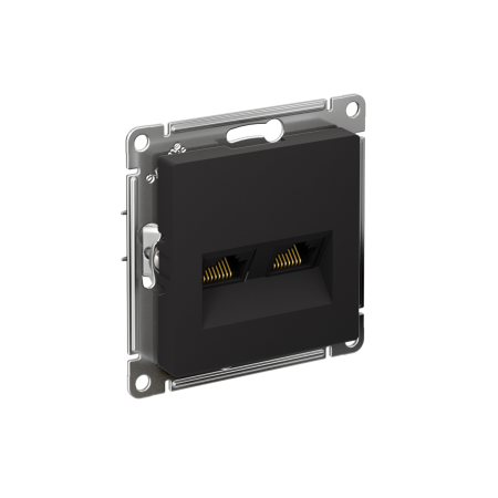 Розетка компьютерная двойная Schneider Electric AtlasDesign цвет карбон, арт. ATN001085