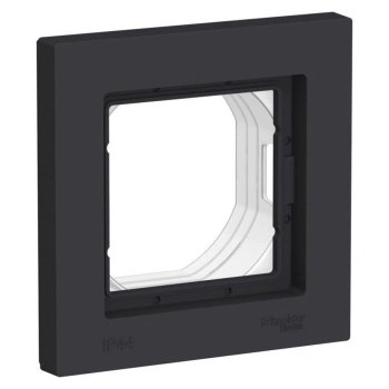Рамка Schneider Electric AtlasDesign Aqua IP44 1 пост, цвет карбон, арт. ATN441001