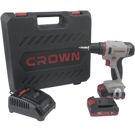 Дрель-шуруповерт аккумуляторная CROWN CT21081H-2 BMC Li-lon 12В 2x2Ач 30Нм