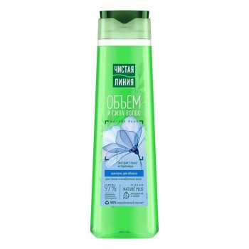 Шампунь Чистая линия Пшеница Объем и сила для тонких и ослабленных волос 400 мл женский объем