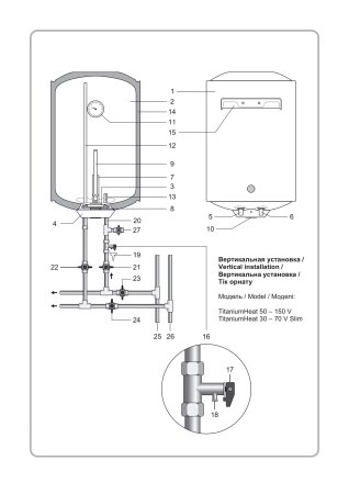 Водонагреватель THERMEX TitaniumHeat накопительный 100л белый