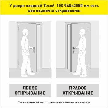 Дверь входная Тесей-100 960х2050 (мм) букле графит -  букле графит
