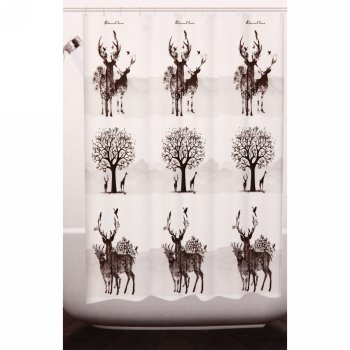 Штора для ванной  Селфи Саванна 180х180см полиэтилен цвет серый