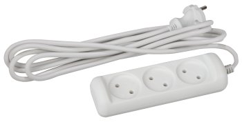 Удлинитель бытовой ЭРА 3 розетки без выключателя без заземления 7 м 10А белый IP20