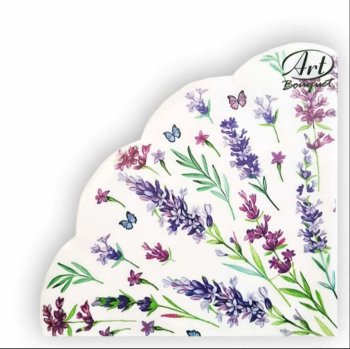 Салфетки бумажные Art Bouqet Лаванда 32см 12шт