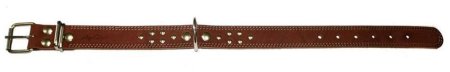 Ошейник кожа коричневый 46-62х3,5см
