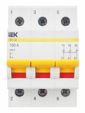 Выключатель нагрузки IEK KARAT 3P 100А арт.MNV10-3-100