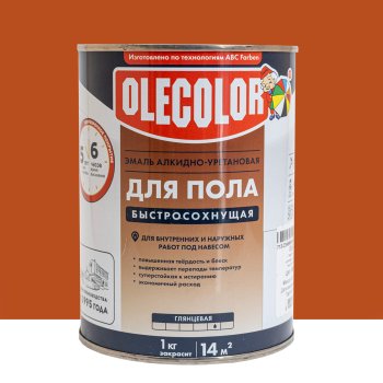 Эмаль ABC-Farben Olecolor для полов желто-коричневая 0,8 л высокоглянцевая