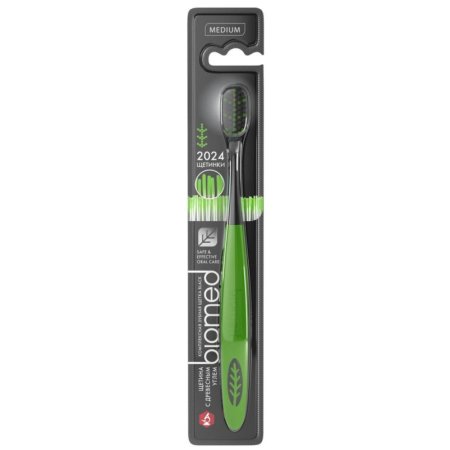 Зубная щетка Biomed Black, жесткость средняя