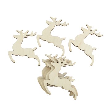 Набор елочных украшений Олень 7см цвет бежевый/коричневый 10шт